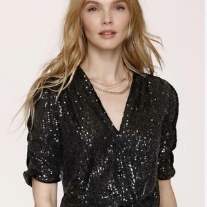 Heartloom Black Sequin Blouse